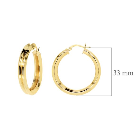 Double Hoop Earrings 14K Yellow Gold - Picture 4 of 4